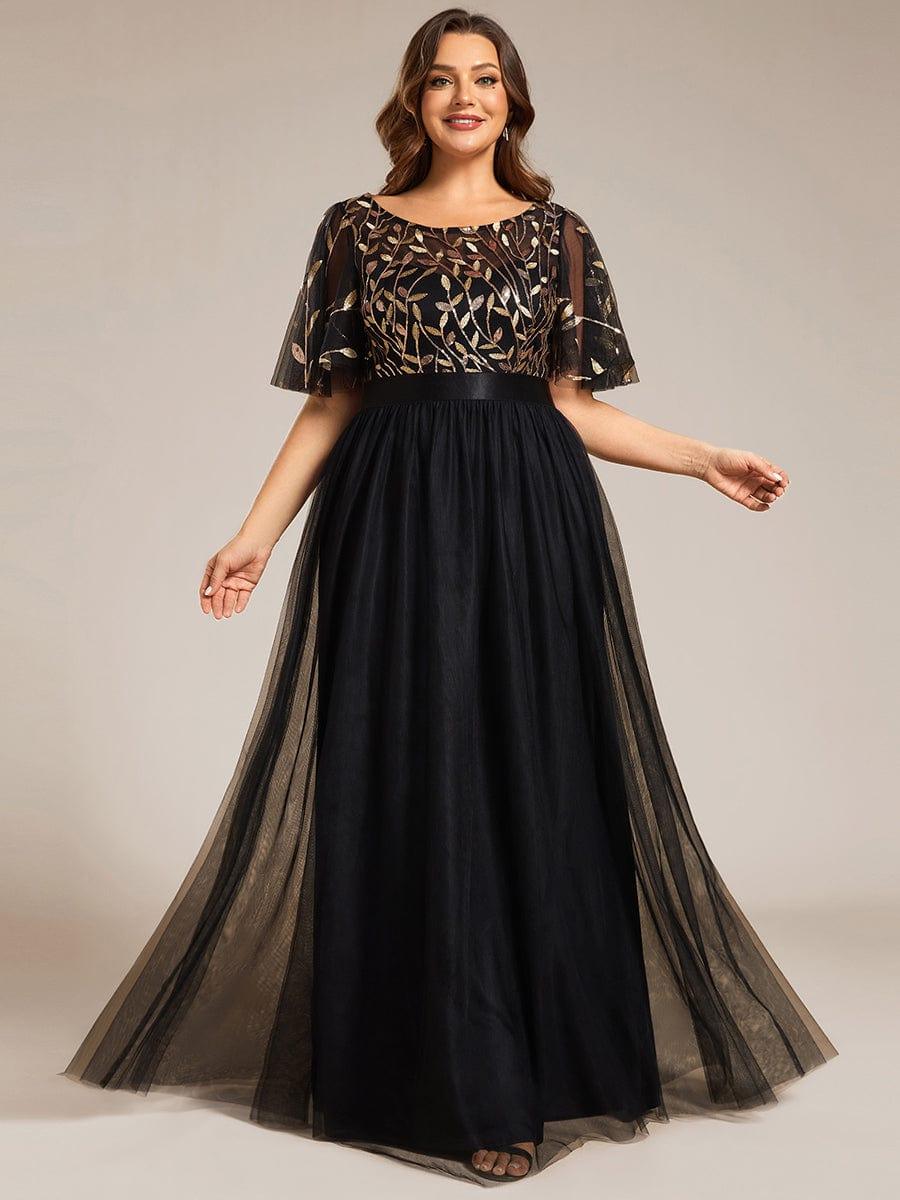 Elegant A-Line Plus Size Long Sequin Bridesmaid Dress Ever-Pretty UK