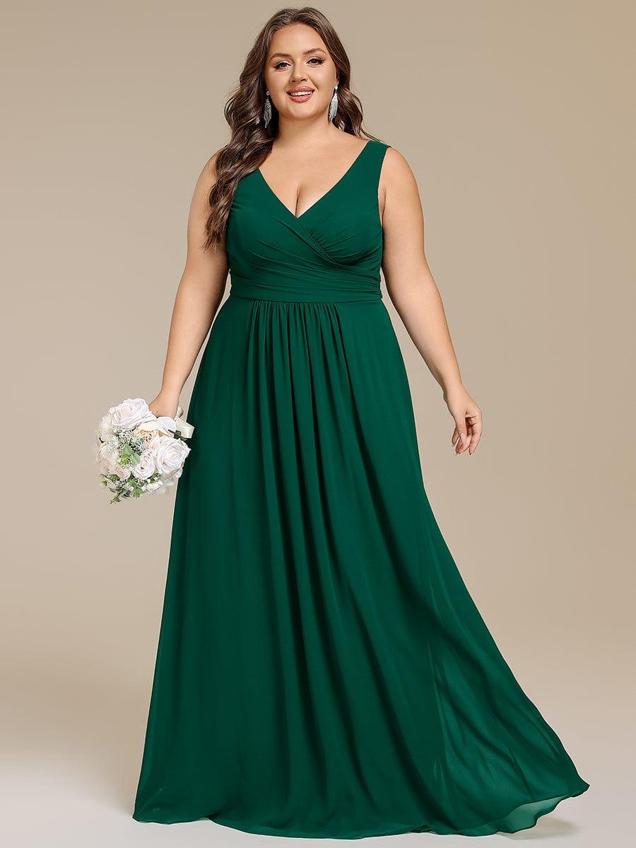 Plus Size Maxi A-Line Sleeveless Chiffon Bridesmaid Dress for Elegant  Occasions