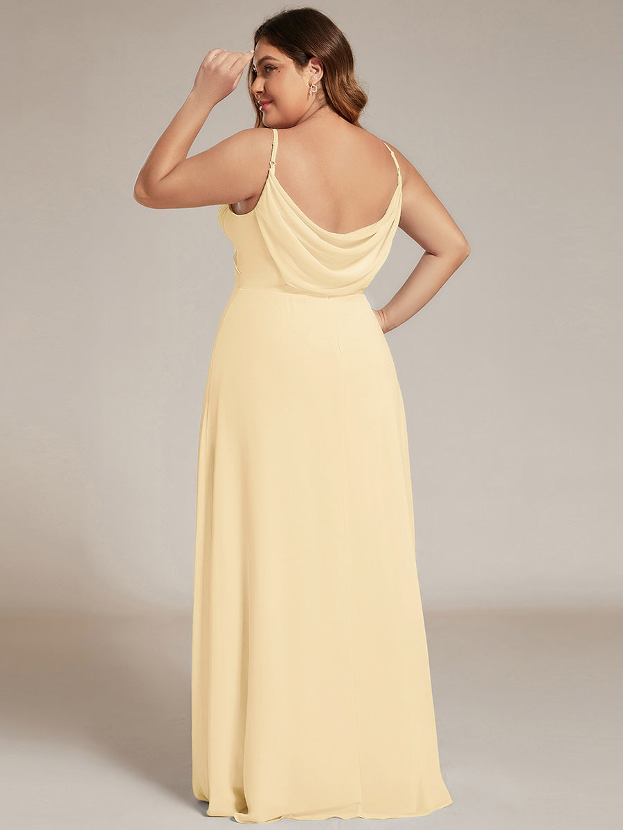 Sweetheart Draped Back Floor Length Bridesmaid Dress #color_Yellow