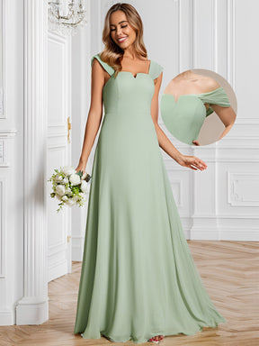 Chiffon High-Waisted Square Neck Sleeveless Bridesmaid Dress