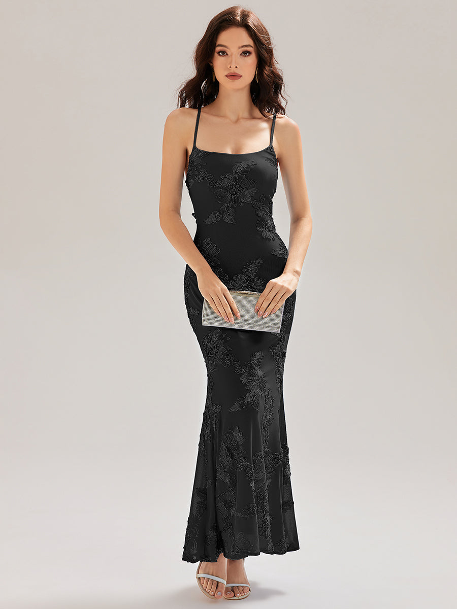 ever SONNY|Backless Mesh Mermaid Evening Dress
