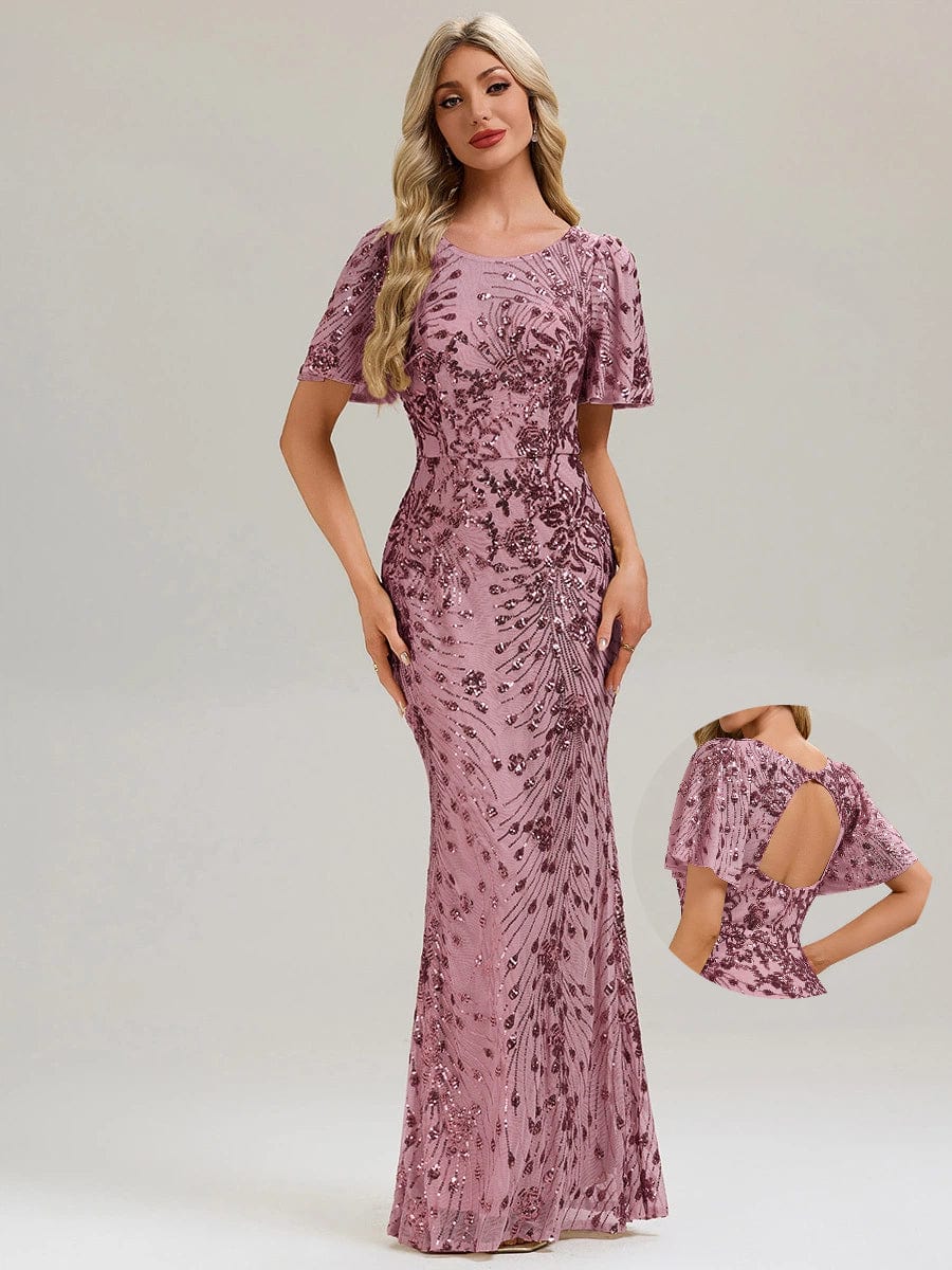 evening floral dresses Chic Black Two Pieces Prom Dresses With Floral Lace Long Formal Dress –  SELINADRESS main image 1