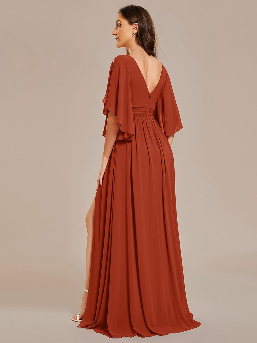 Burnt Orange Bridesmaid Dresses #style_MS01886BO