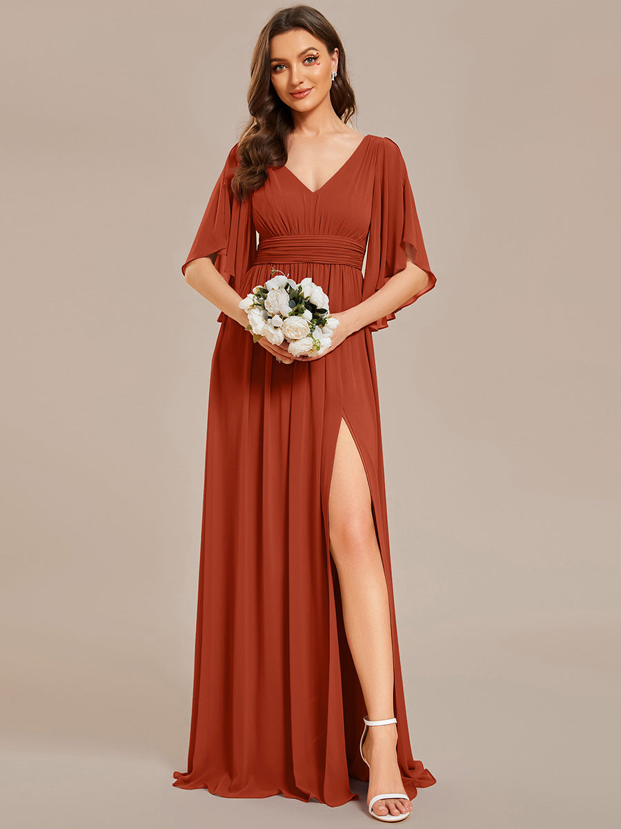 Burnt Orange Bridesmaid Dresses #style_MS01886BO