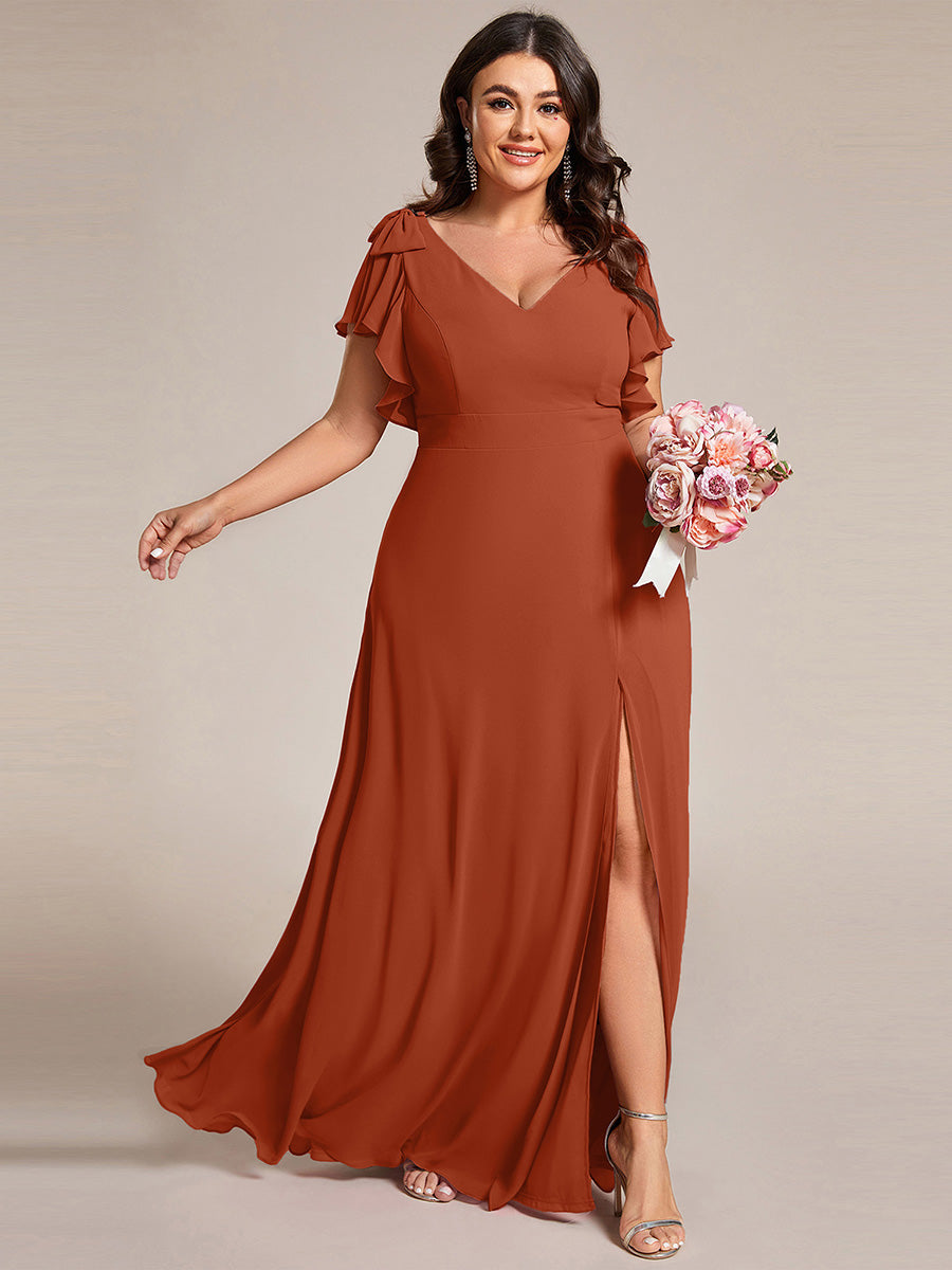 Burnt Orange Bridesmaid Dresses #style_MS02080BO