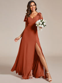 Burnt Orange Bridesmaid Dresses #style_MS02080BO