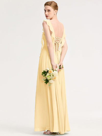 Romantic Flowing Ribbon Bridesmaid Dress #color_Yellow