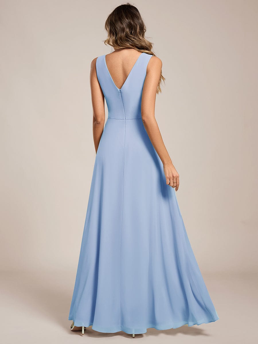 Elegant Side Slit Bridesmaid Dress #color_Ice Blue