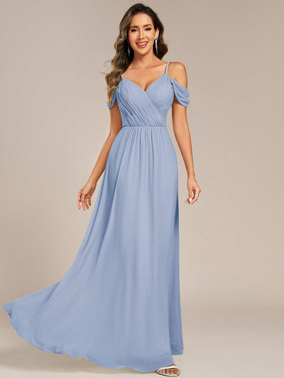 Blackless See-through Bridesmaid Dress #color_Ice Blue