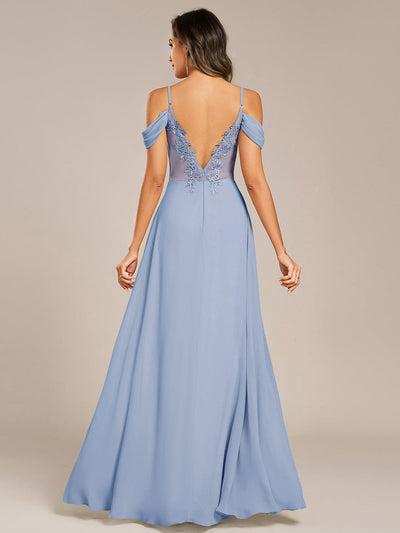 Blackless See-through Bridesmaid Dress #color_Ice Blue