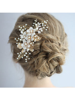 Elegant Floral and Pearl Bridal Hairpin