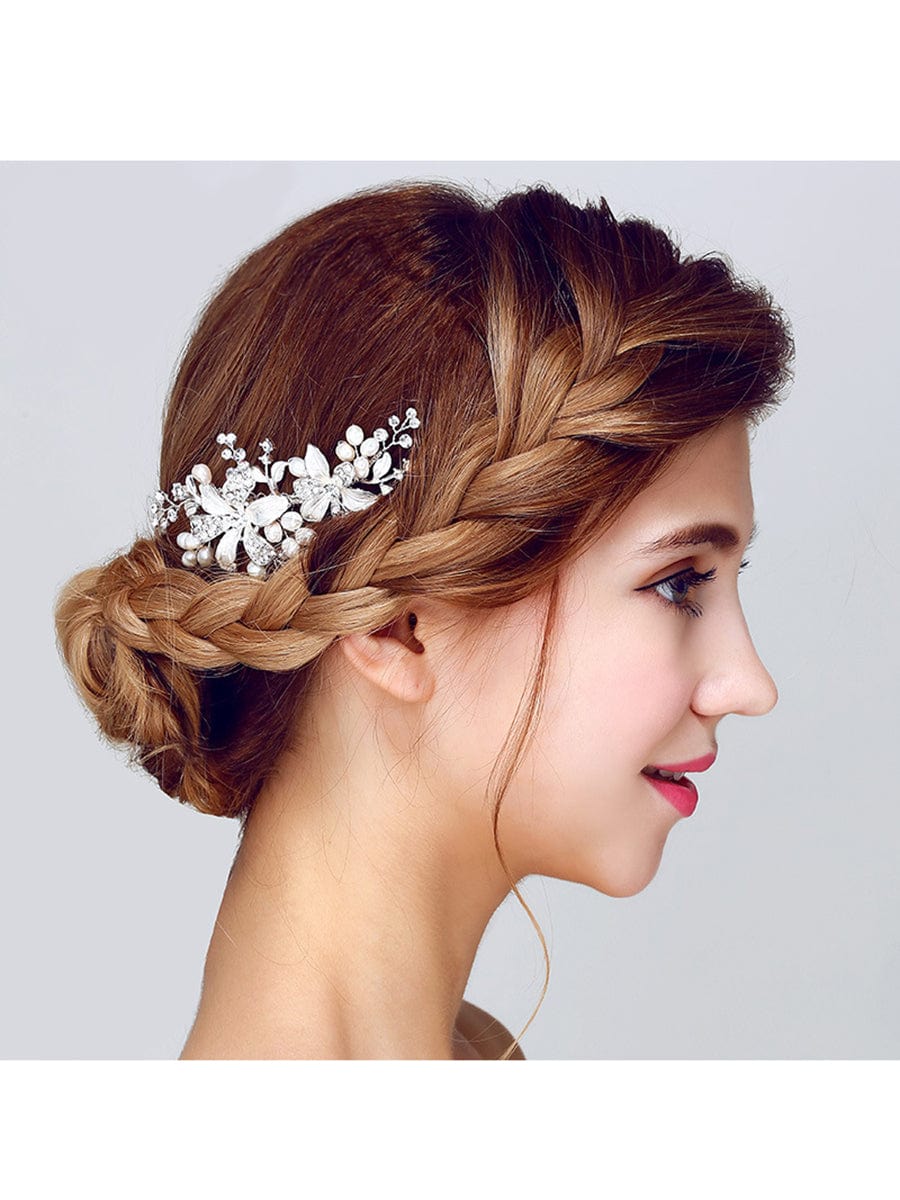 Graceful Pearl and Rhinestone Bridal Hair Comb