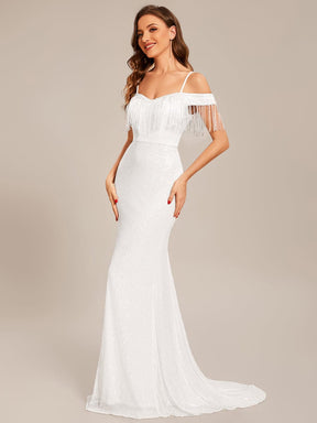 Custom Size Cold Shoulder Long Mermaid Bodycon Sequin Prom Dress