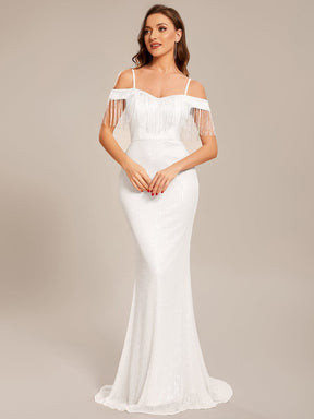 Custom Size Cold Shoulder Long Mermaid Bodycon Sequin Prom Dress