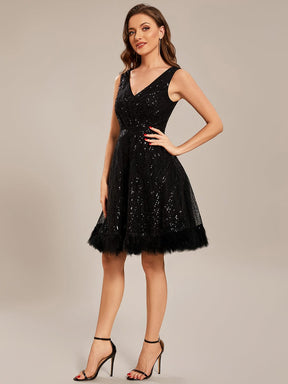 Custom Size flowing Sequin Short swan feather Prom Dress