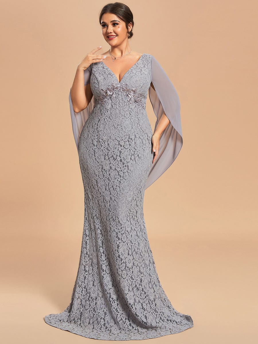 Custom Size Elegant Lace Fish Tail Long Dress for Mothers
