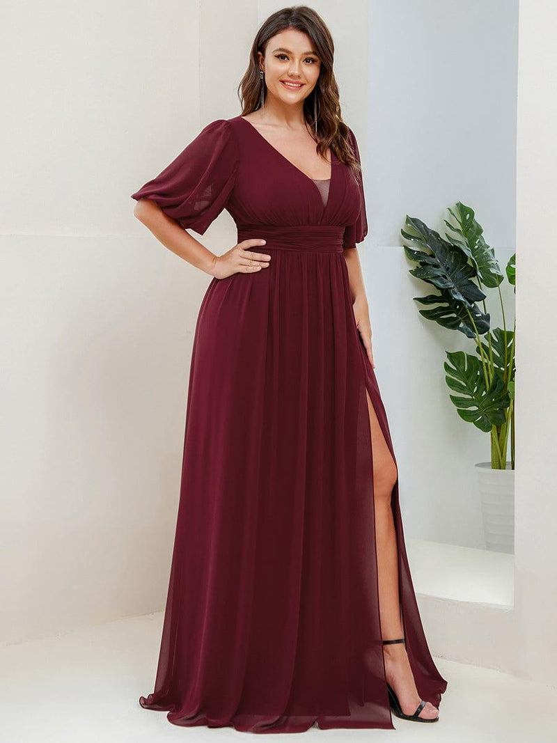 Long Chiffon Dresses with V Neckline Sunset Plus Size