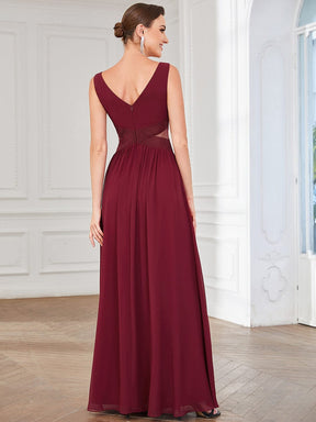 Pleated Chiffon Sleeveless Cut-Out A-Line Evening Dress