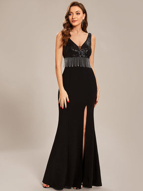 Custom Size Sequin Tassel High Slit Bodycon Evening Dresses