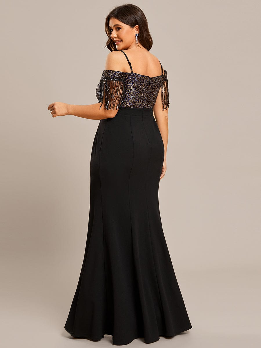 Elegant Short sleeved Evening Dress with Spaghetti Straps Ever