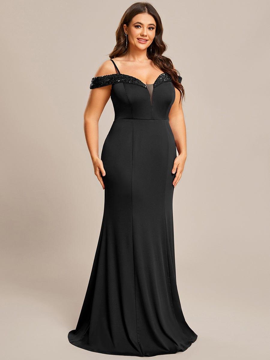 Stylish Plus Size Sparkling Mermaid Evening Dress