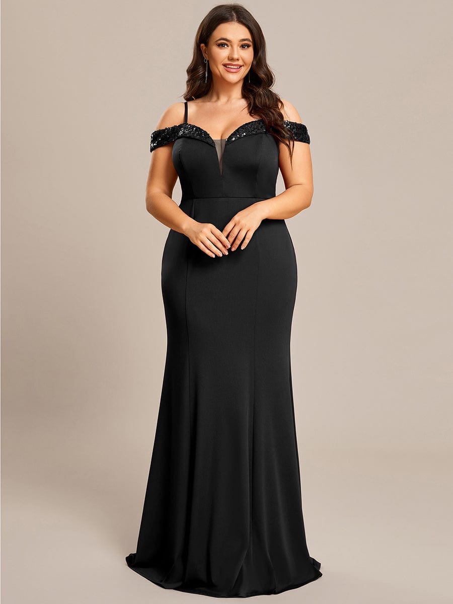 Stylish Plus Size Sparkling Mermaid Evening Dress