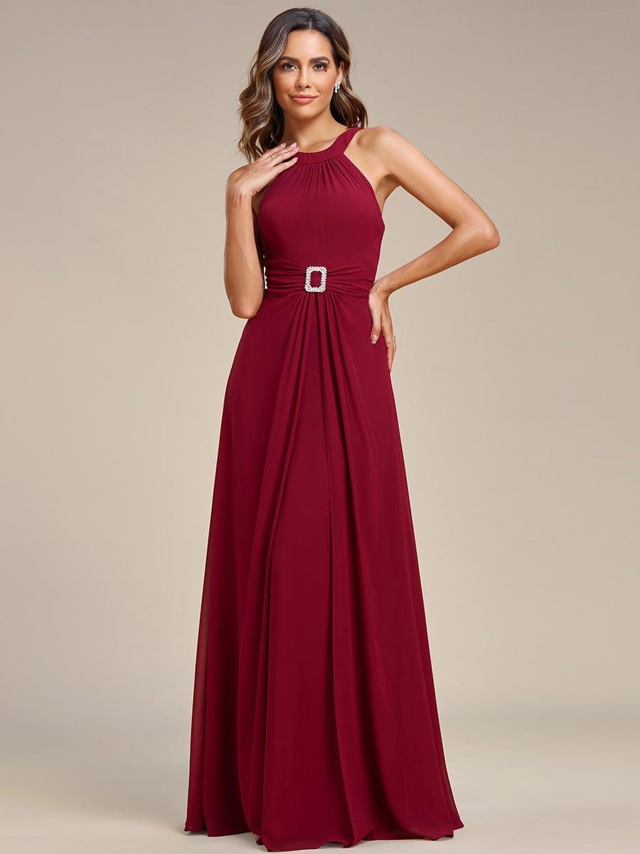 Beaded halter tiered chiffon gown sale