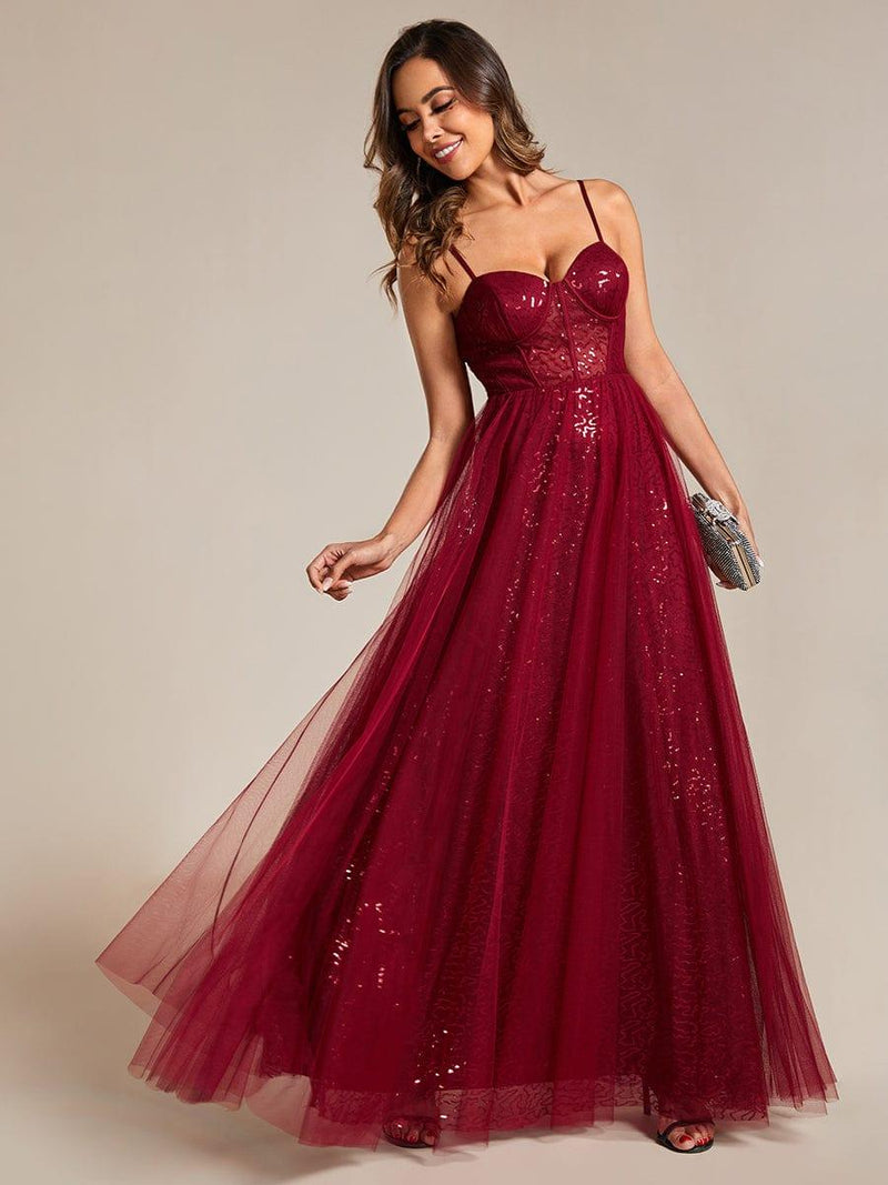 Sparkly Sequin A-line Evening Dress