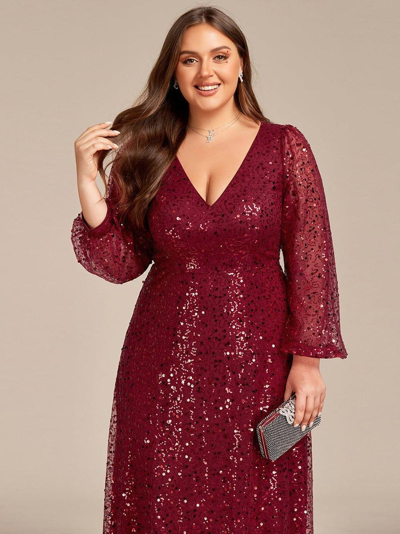 Gorgeous Lantern Sleeve A-line Dress (Without Belt)