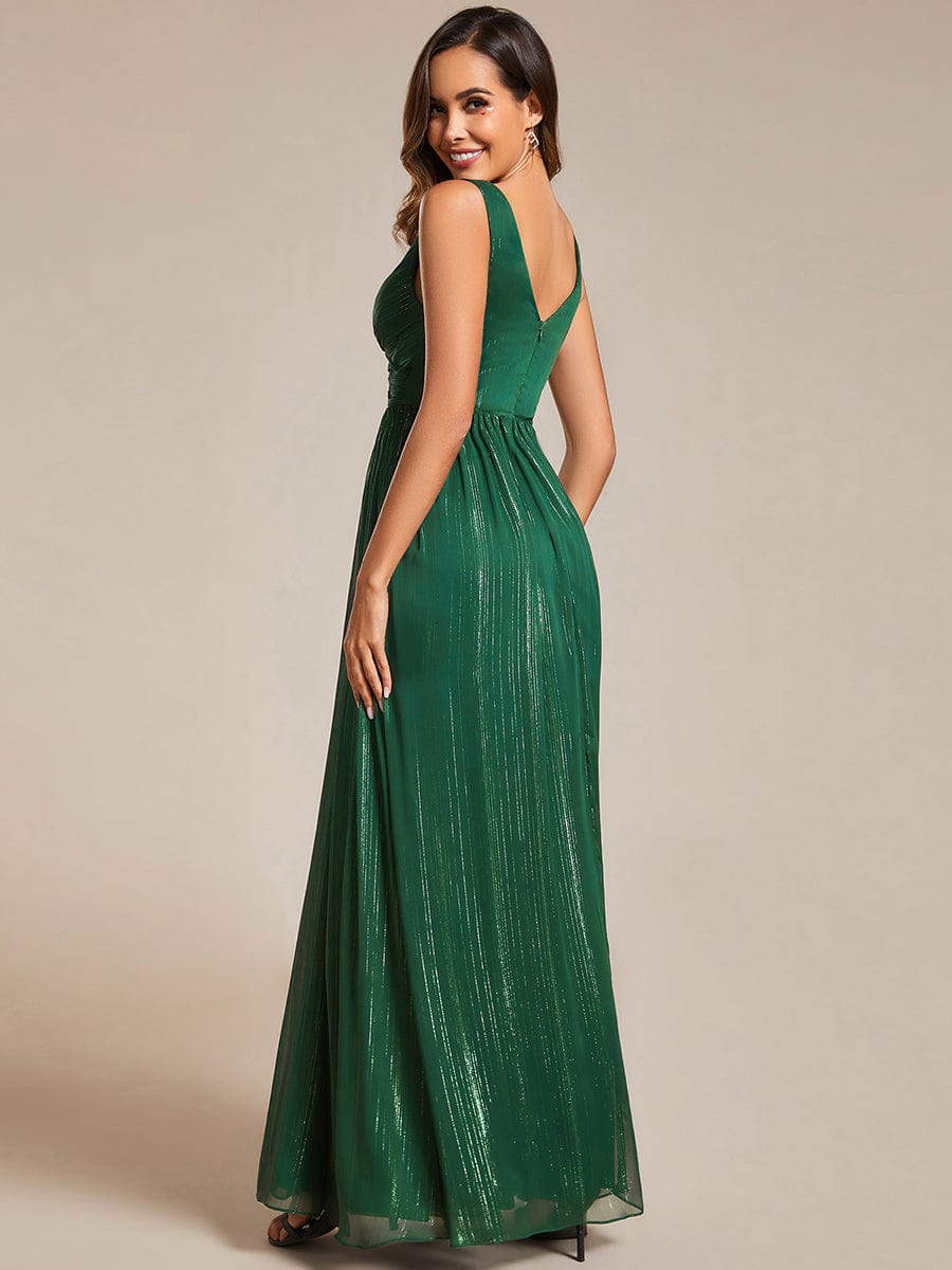 V-Neck Sleeveless Evening Dresses with Delicate Glitter