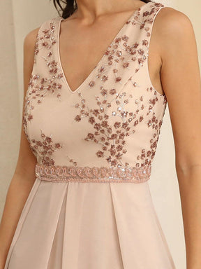 Sleeveless Sequins High Low Evening Dress