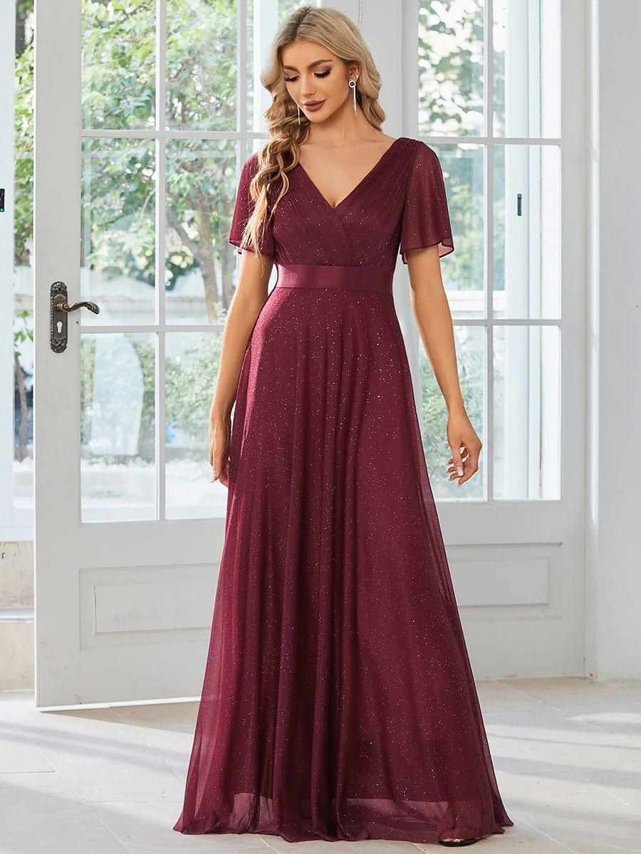 Burgundy Concert Dresses #style_EE50159BD