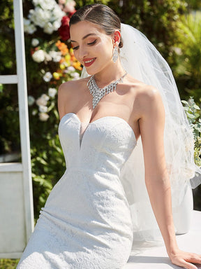 Sleeveless Lace Sweetheart Mermaid Wedding Dress