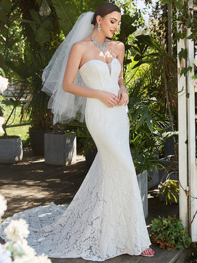 Sleeveless Lace Sweetheart Mermaid Wedding Dress