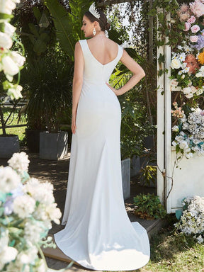 Sleeveless Ruched Sweetheart Fit and Flare Wedding Dress