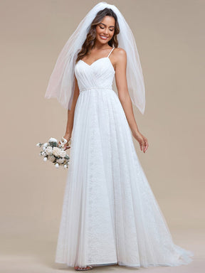 V Neck Sleeveless A-Line Wedding Dress