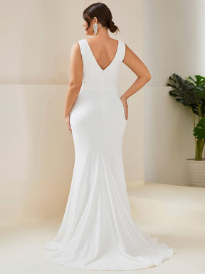 Plus Size Low Back High Neck Bodycon Fishtail Wedding Dress