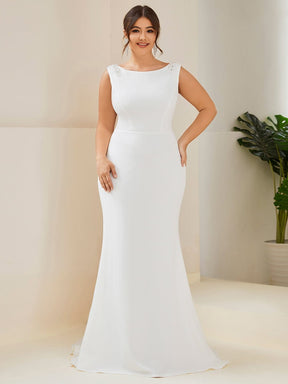 Plus Size Low Back High Neck Bodycon Fishtail Wedding Dress