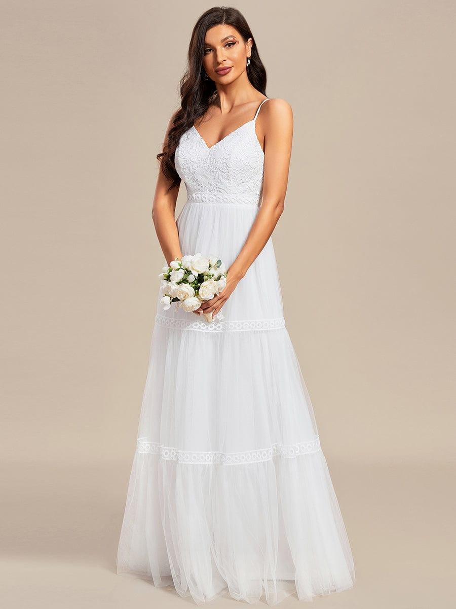 Bohemian Lace A-Line Wedding Dress with Spaghetti Straps