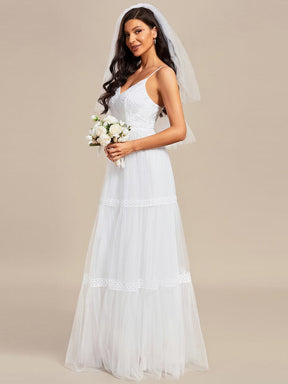 Bohemian Lace A-Line Wedding Dress with Spaghetti Straps