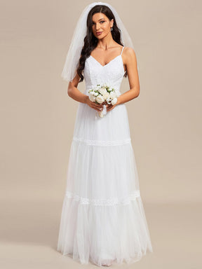 Bohemian Lace A-Line Wedding Dress with Spaghetti Straps