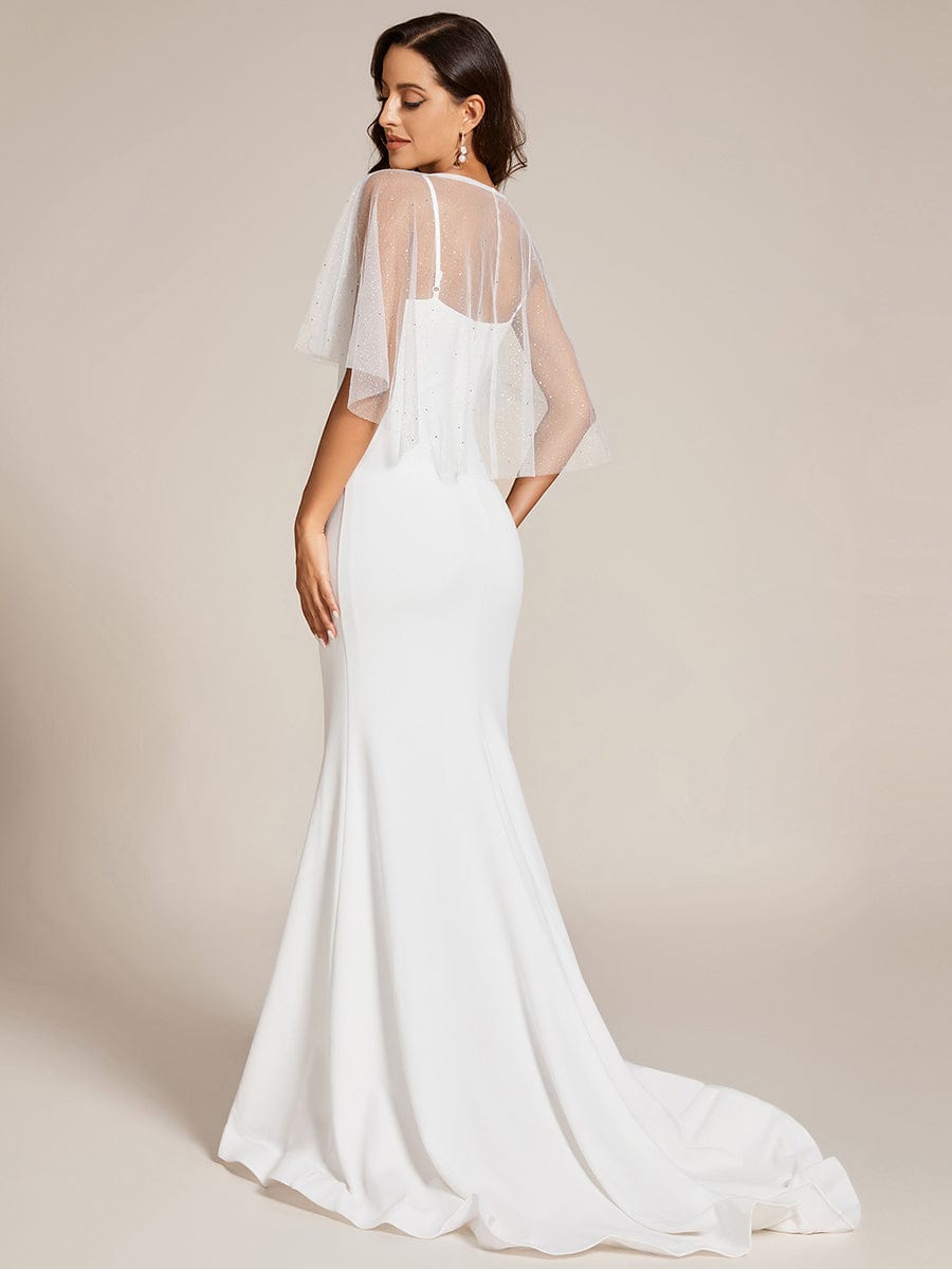 Custom Size Sweetheart Neckline Bodycon Floor Length Wedding Dress #color_White