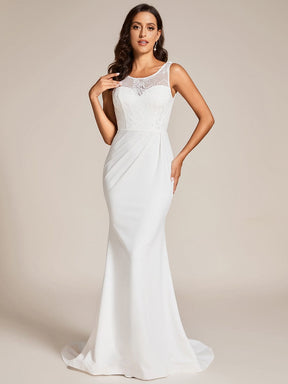 Custom Size Sleeveless Lace Bodice Wedding Dress