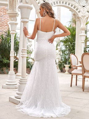 Gorgeous Sleeveless V-Neck Mermaid Long Wedding Dress