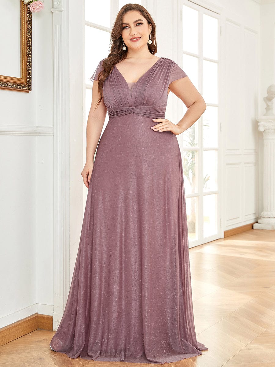 Glitzy Pleated Sweetheart A-Line Long Mother of the Bride Dress