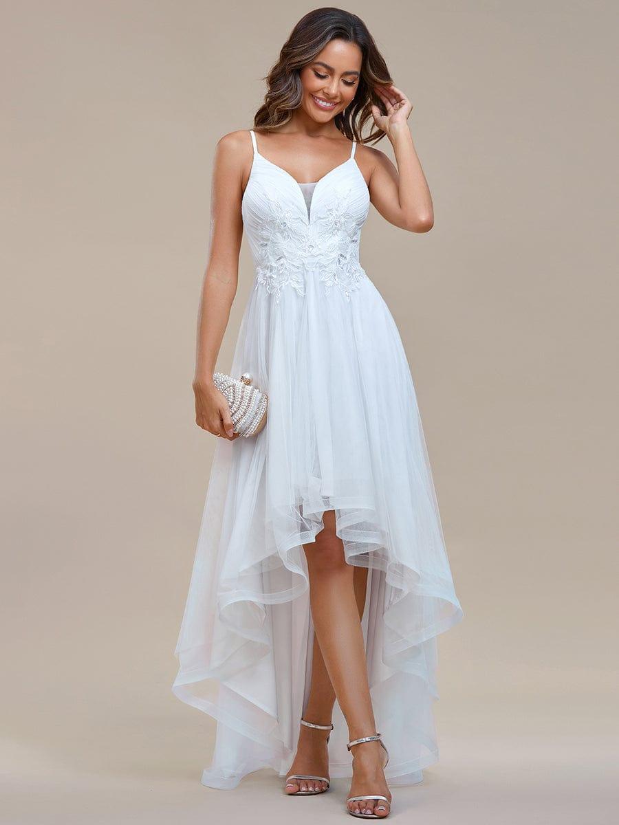 Chic and Stylish Sleeveless Prom Dress with High-Low Hemline