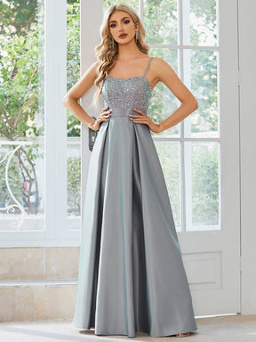 Sparkling A-Line Prom Dress with Spaghetti Straps