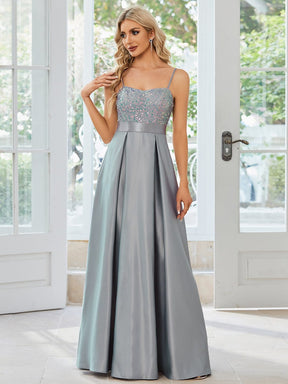 Sparkling A-Line Prom Dress with Spaghetti Straps