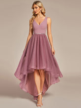 Sleeveless Tulle High Low Prom Dress #color_Purple Orchid