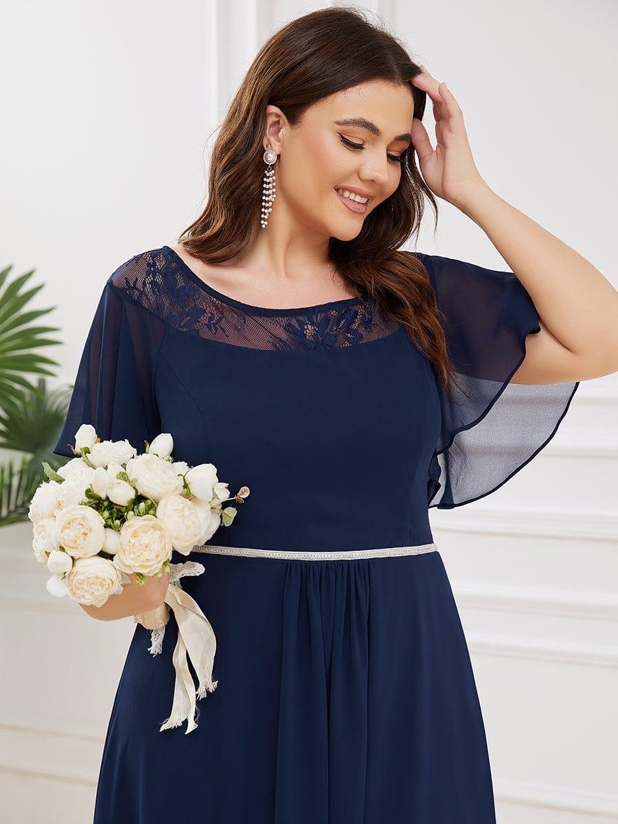 Plus Size A-Line Midi Dress With Asymmetric Hems